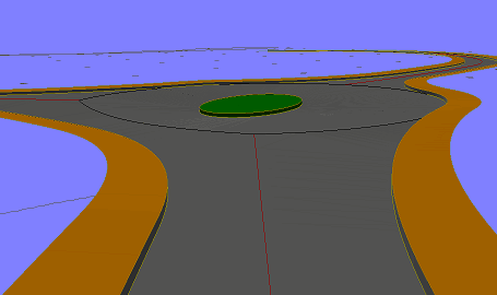 Roundabout with 1:40 slope