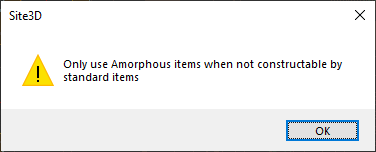 Amorphous Item warning window