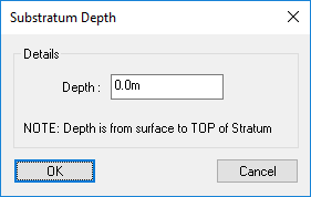 Enter Borehole Depth Window