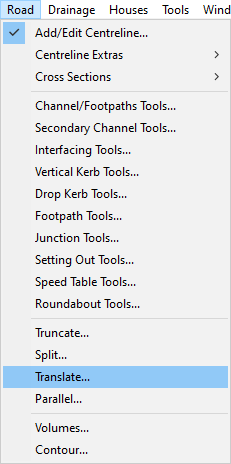 The Road Menu