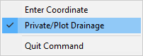The right-click menu when adding in new drainage
