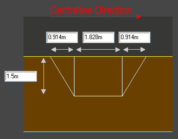 Example of specifying the path depth for the drop kerb grading