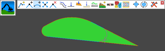 Example of adding a curve on an earthwork line