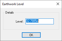 Earthwork design line level dialog