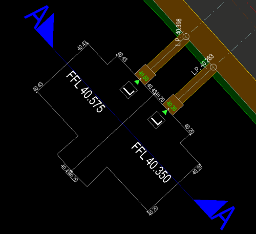 Example of a sectioned house pad