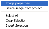 Image Properties Menu