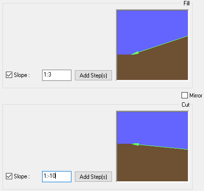 example with non- mirror up/down