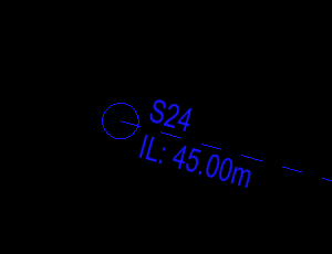 Manhole Invert and Label along pipe