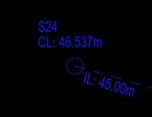 Manhole Invert along outgoing pipe