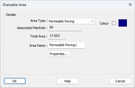 Permeable paving dialog