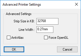 Advanced Printing/Plotting window