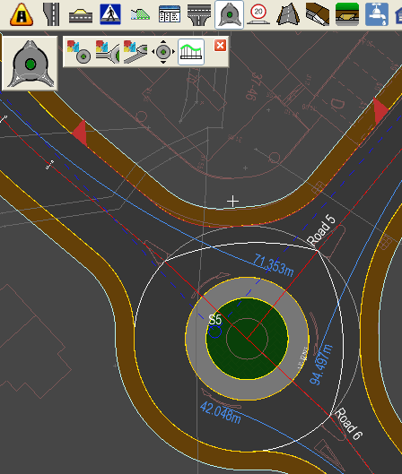 Roundabout longsection selection example