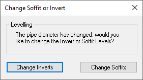 Choose soffit or invert levels window