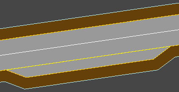 Example of a raised table extending into a secondary channel