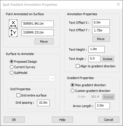 Spot Annotation Properties Window