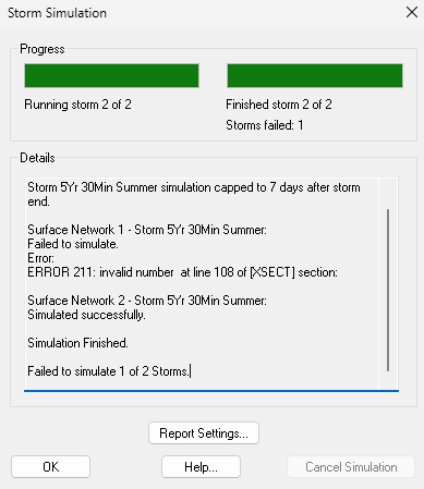 Storm Simulation Progress Window