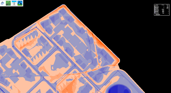 Example volume model with cut-and-fill height band key