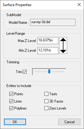 Surface Properties window