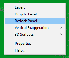 Right click menu for undocked view