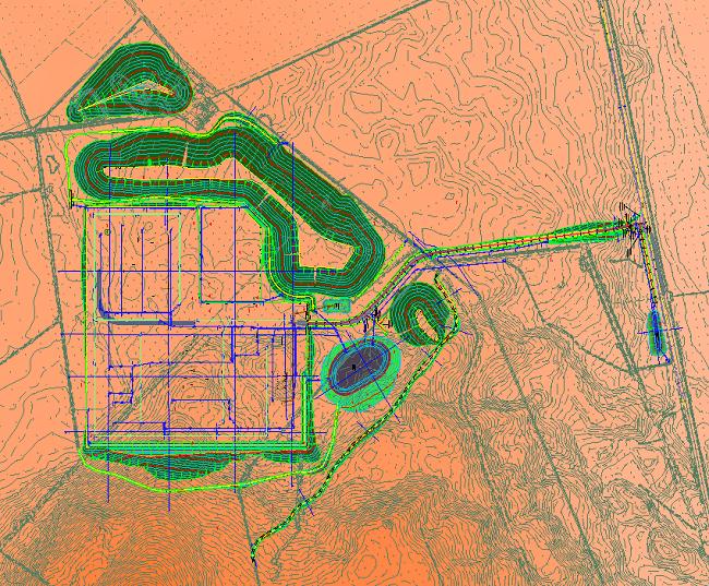 Site3D plan view screenshot of finstown design elements