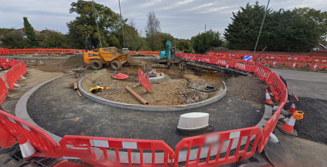 Roundabout in construction