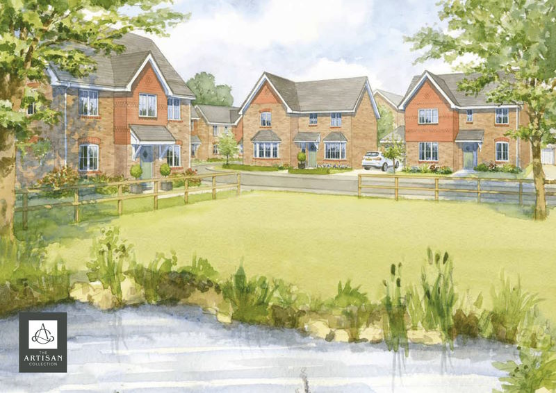 Watery Lane Scene with pond